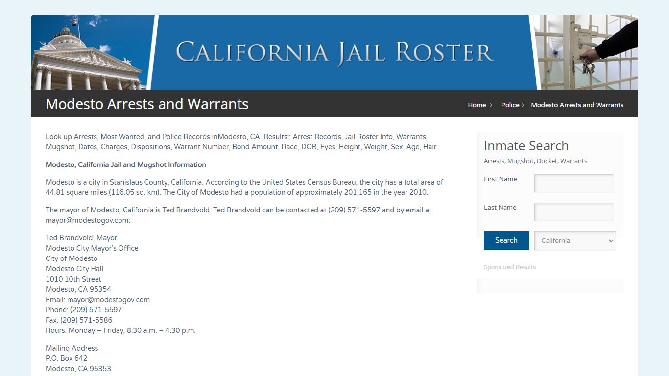 Modesto Arrests and Warrants | Jail Roster Search